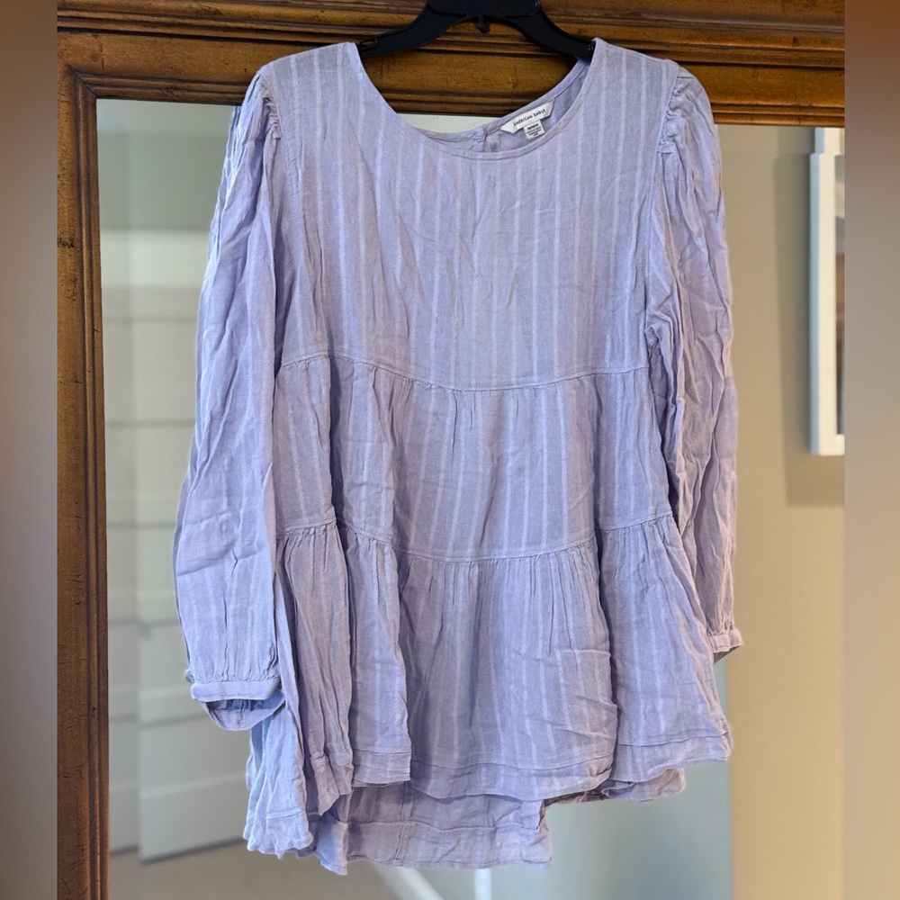 American Eagle Outfitters Light Purple Striped Blouse